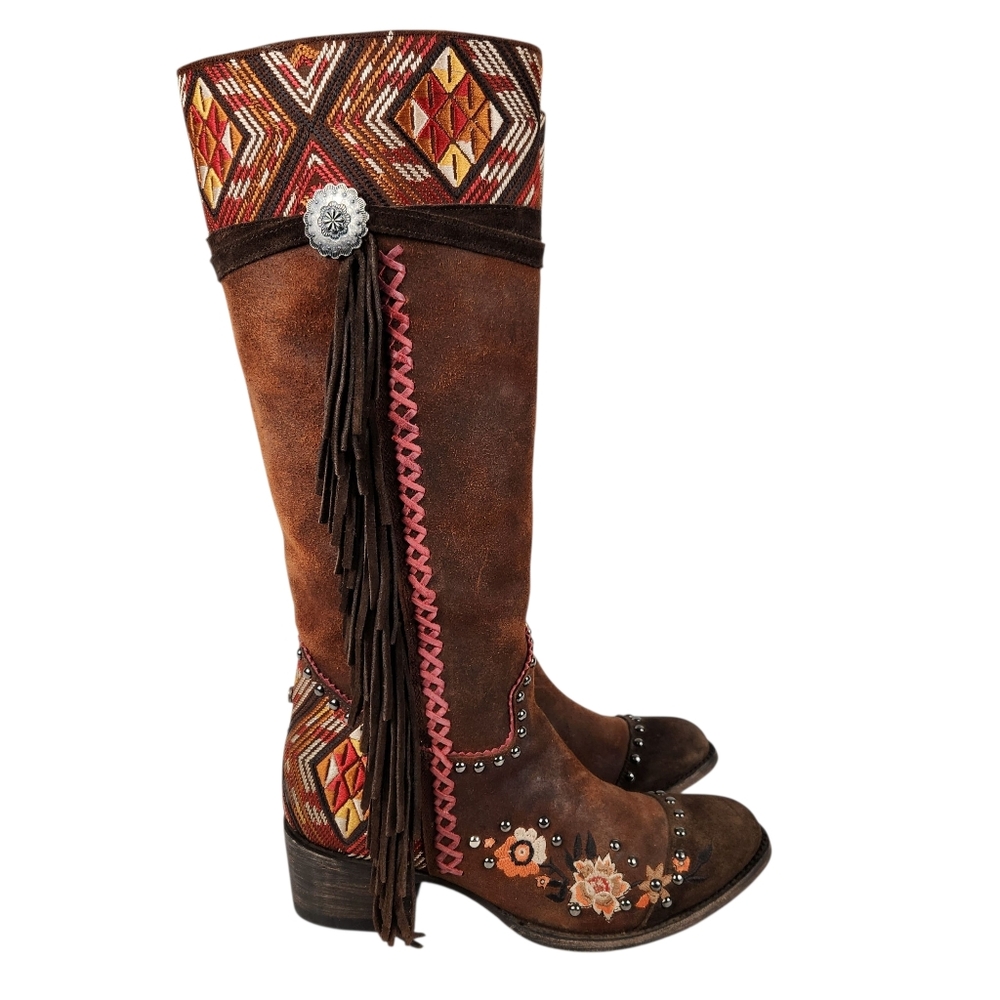 Double D Ranch Old Gringo Dream Weaver Suede Leather Western Boot Womens Size 10